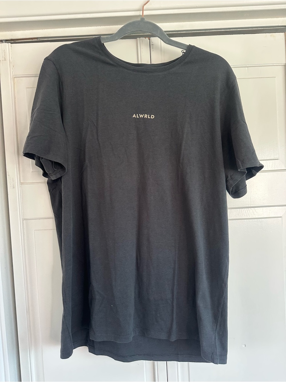 ALWRLD Men's Black Logo Crew Neck T-Shirt L